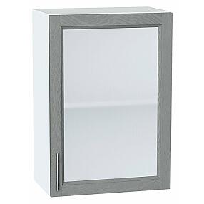 Шкаф верхний с 1-ой остекленной дверцей Сканди Grey Softwood Белый 716*500*320