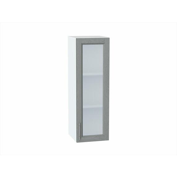 Шкаф верхний с 1-ой остекленной дверцей Сканди Grey Softwood Белый 920*300*320