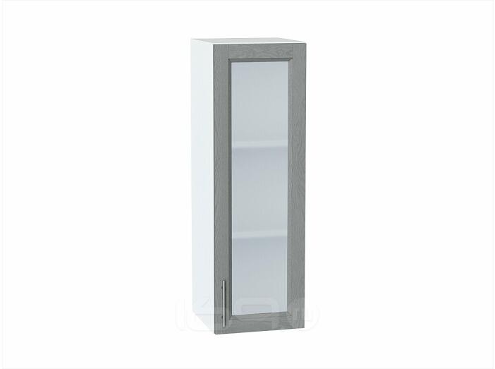Шкаф верхний с 1-ой остекленной дверцей Сканди Grey Softwood Белый 920*300*320