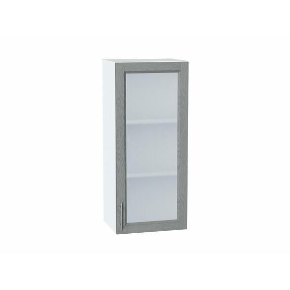 Шкаф верхний с 1-ой остекленной дверцей Сканди Grey Softwood Белый 920*400*320