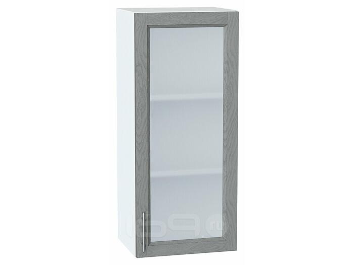 Шкаф верхний с 1-ой остекленной дверцей Сканди Grey Softwood Белый 920*400*320