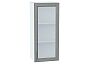 Шкаф верхний с 1-ой остекленной дверцей Сканди Grey Softwood Белый 920*400*320
