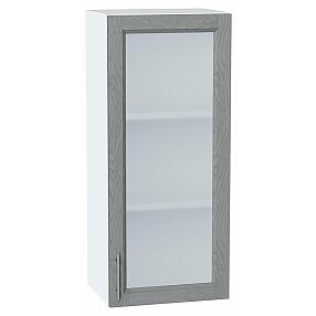 Шкаф верхний с 1-ой остекленной дверцей Сканди Grey Softwood Белый 920*400*320