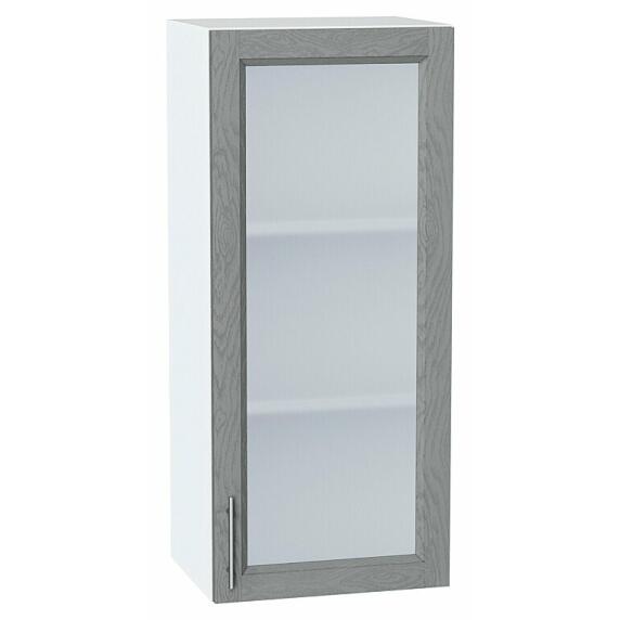 Шкаф верхний с 1-ой остекленной дверцей Сканди Grey Softwood Белый 920*400*320