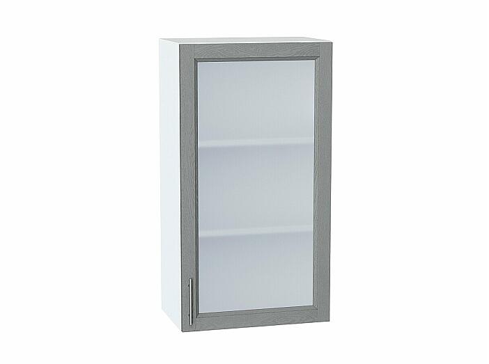Шкаф верхний с 1-ой остекленной дверцей Сканди Grey Softwood Белый 920*500*320