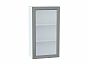 Шкаф верхний с 1-ой остекленной дверцей Сканди Grey Softwood Белый 920*500*320