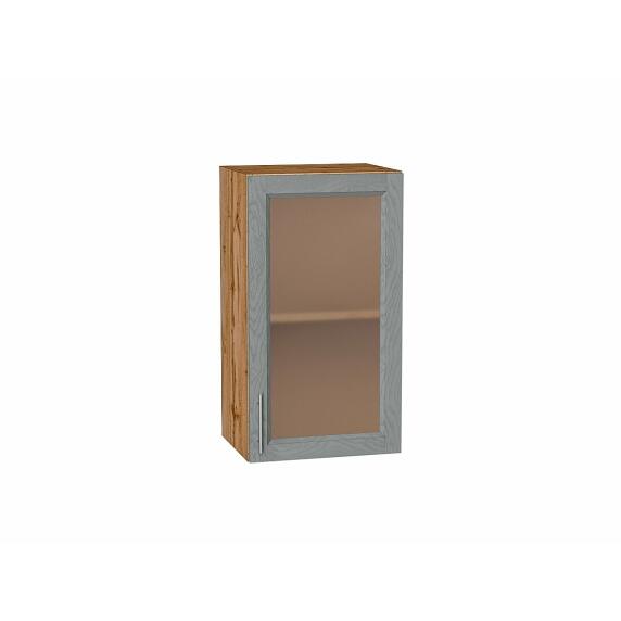 Шкаф верхний с 1-ой остекленной дверцей Сканди Grey Softwood Дуб Вотан 716*400*320