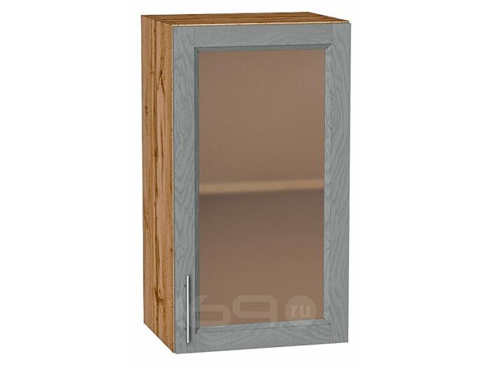 Шкаф верхний с 1-ой остекленной дверцей Сканди Grey Softwood Дуб Вотан 716*400*320