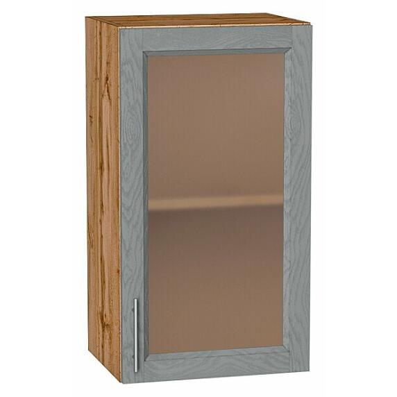 Шкаф верхний с 1-ой остекленной дверцей Сканди Grey Softwood Дуб Вотан 716*400*320