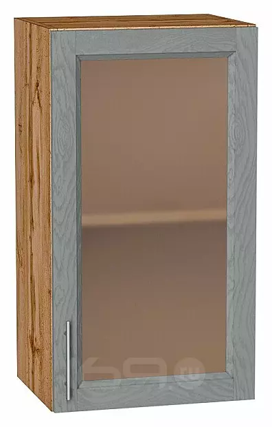 Шкаф верхний с 1-ой остекленной дверцей Сканди Grey Softwood Дуб Вотан 716*400*320