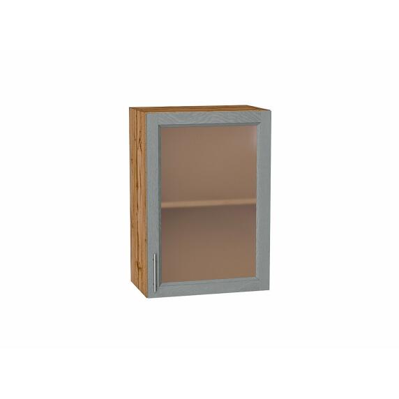 Шкаф верхний с 1-ой остекленной дверцей Сканди Grey Softwood Дуб Вотан 716*500*320