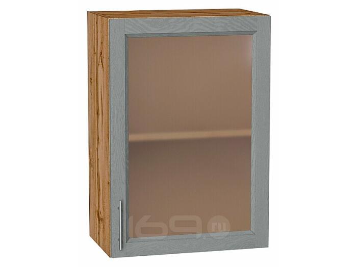 Шкаф верхний с 1-ой остекленной дверцей Сканди Grey Softwood Дуб Вотан 716*500*320
