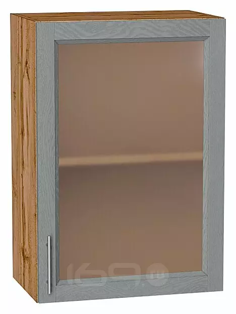 Шкаф верхний с 1-ой остекленной дверцей Сканди Grey Softwood Дуб Вотан 716*500*320
