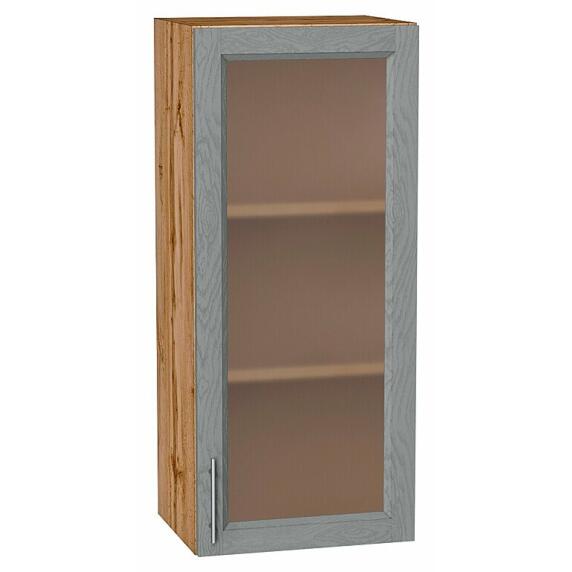 Шкаф верхний с 1-ой остекленной дверцей Сканди Grey Softwood Дуб Вотан 920*400*320