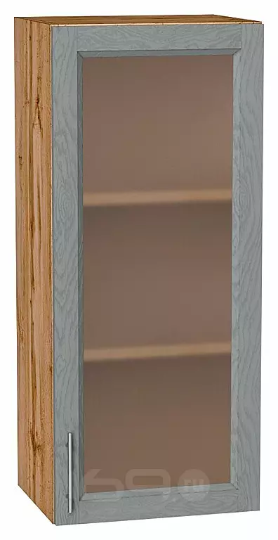 Шкаф верхний с 1-ой остекленной дверцей Сканди Grey Softwood Дуб Вотан 920*400*320