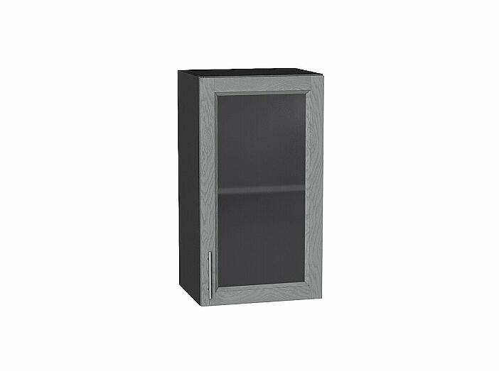 Шкаф верхний с 1-ой остекленной дверцей Сканди Grey Softwood Graphite 716*400*320