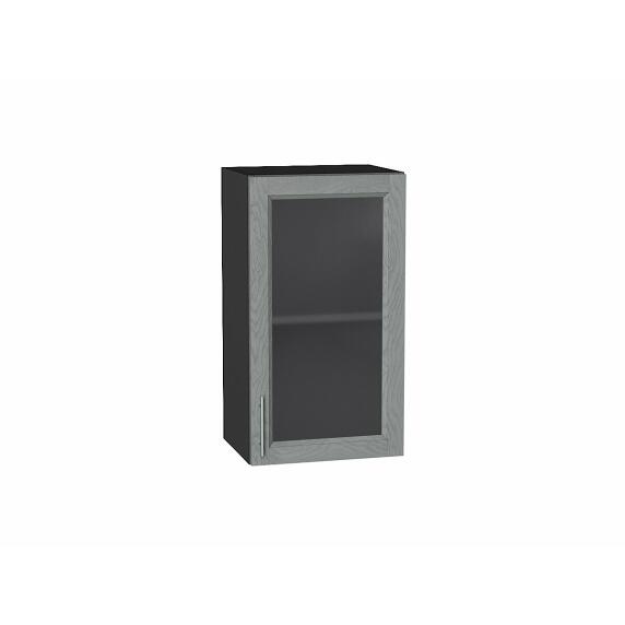 Шкаф верхний с 1-ой остекленной дверцей Сканди Grey Softwood Graphite 716*400*320