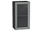 Шкаф верхний с 1-ой остекленной дверцей Сканди Grey Softwood Graphite 716*400*320