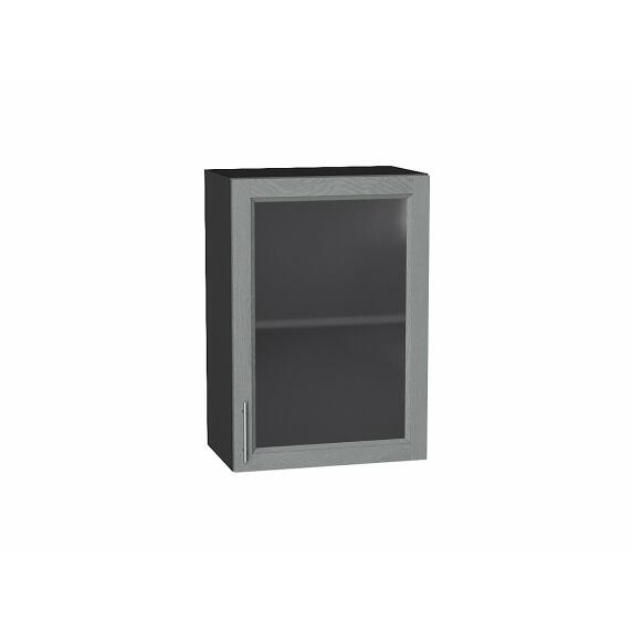 Шкаф верхний с 1-ой остекленной дверцей Сканди Grey Softwood Graphite 716*500*320