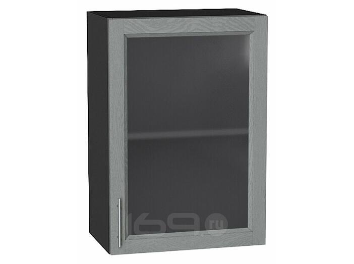 Шкаф верхний с 1-ой остекленной дверцей Сканди Grey Softwood Graphite 716*500*320
