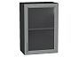 Шкаф верхний с 1-ой остекленной дверцей Сканди Grey Softwood Graphite 716*500*320