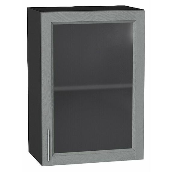 Шкаф верхний с 1-ой остекленной дверцей Сканди Grey Softwood Graphite 716*500*320