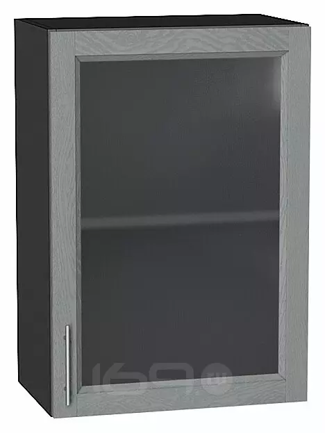 Шкаф верхний с 1-ой остекленной дверцей Сканди Grey Softwood Graphite 716*500*320