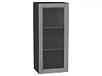 Шкаф верхний с 1-ой остекленной дверцей Сканди Grey Softwood Graphite 920*400*320