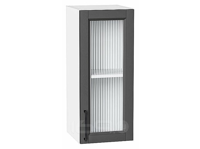 Шкаф верхний с 1-ой остекленной дверцей Сканди Stormy Silkwood/Белый 716*300*320