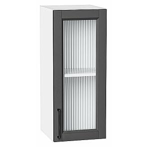 Шкаф верхний с 1-ой остекленной дверцей Сканди Stormy Silkwood/Белый 716*300*320