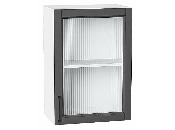 Шкаф верхний с 1-ой остекленной дверцей Сканди Stormy Silkwood/Белый 716*500*320