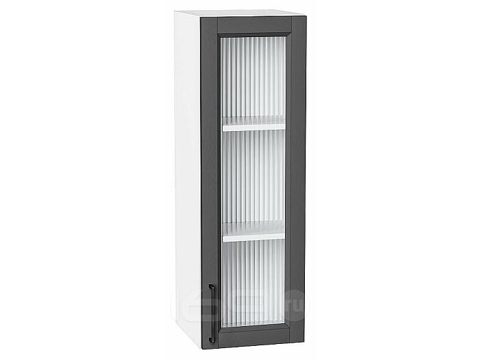 Шкаф верхний с 1-ой остекленной дверцей Сканди Stormy Silkwood/Белый 920*300*320