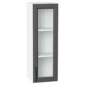 Шкаф верхний с 1-ой остекленной дверцей Сканди Stormy Silkwood/Белый 920*300*320