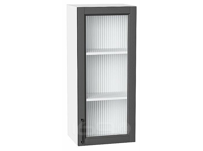 Шкаф верхний с 1-ой остекленной дверцей Сканди Stormy Silkwood/Белый 920*400*320