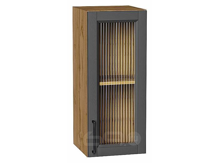 Шкаф верхний с 1-ой остекленной дверцей Сканди Stormy Silkwood/Дуб Вотан 716*300*320