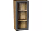 Шкаф верхний с 1-ой остекленной дверцей Сканди Stormy Silkwood/Дуб Вотан 920*400*320