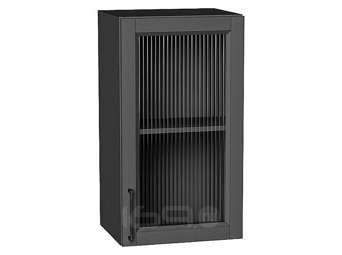 Шкаф верхний с 1-ой остекленной дверцей Сканди Stormy Silkwood/Graphite 716*400*320