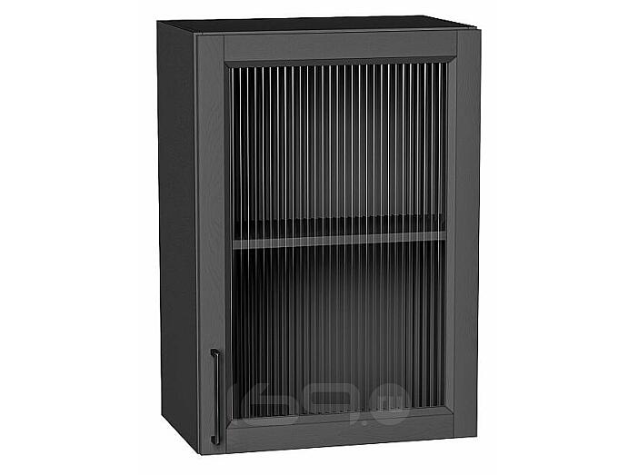 Шкаф верхний с 1-ой остекленной дверцей Сканди Stormy Silkwood/Graphite 716*500*320