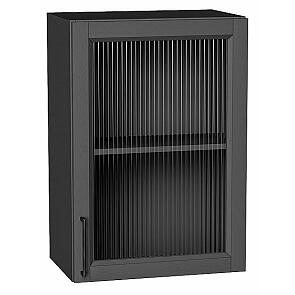 Шкаф верхний с 1-ой остекленной дверцей Сканди Stormy Silkwood/Graphite 716*500*320