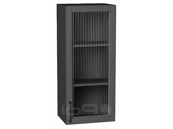 Шкаф верхний с 1-ой остекленной дверцей Сканди Stormy Silkwood/Graphite 920*400*320