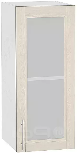 Шкаф верхний с 1-ой остекленной дверцей Сканди В 300 Cappuccino Softwood-Белый