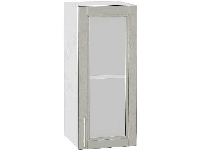 Шкаф верхний с 1-ой остекленной дверцей Сканди В 300 Grey Softwood-Белый