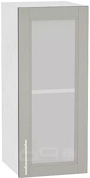 Шкаф верхний с 1-ой остекленной дверцей Сканди В 300 Grey Softwood-Белый