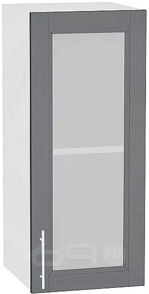 Шкаф верхний с 1-ой остекленной дверцей Сканди В 300 Graphite Softwood-Белый
