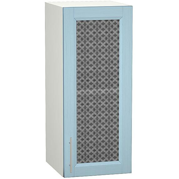 Шкаф верхний с 1-ой остекленной дверцей Сканди В 300 Sky Wood-Белый