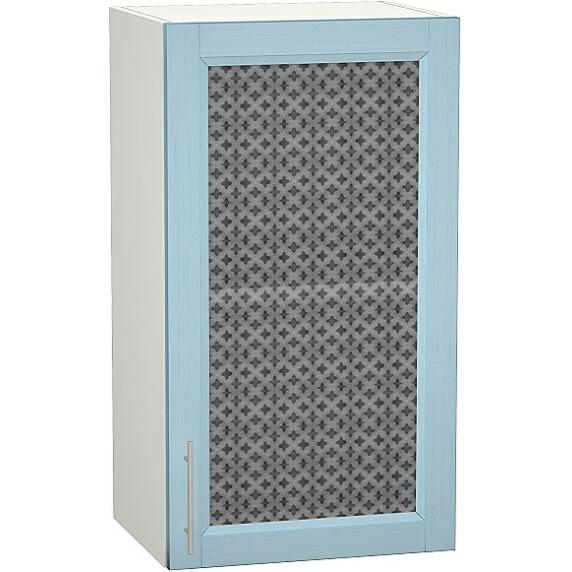 Шкаф верхний с 1-ой остекленной дверцей Сканди В 409 Sky Wood-Белый