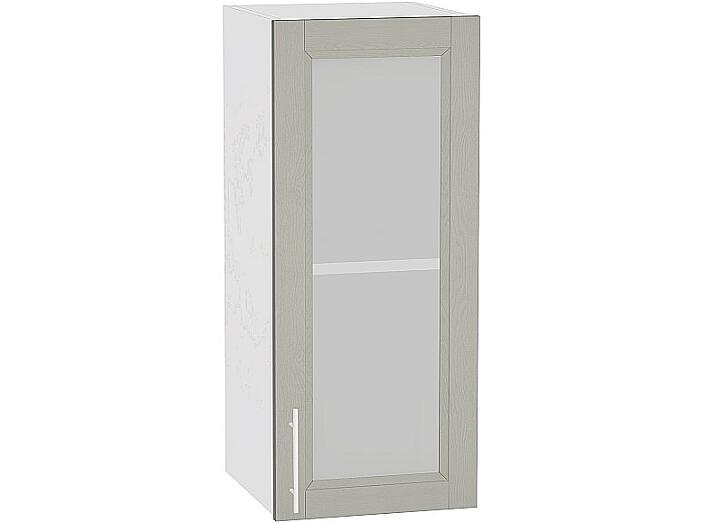 Шкаф верхний с 1-ой остекленной дверцей Сканди В 309 Grey Softwood-Белый