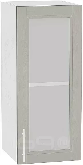 Шкаф верхний с 1-ой остекленной дверцей Сканди В 309 Grey Softwood-Белый
