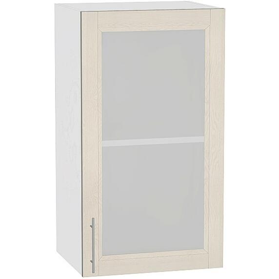 Шкаф верхний с 1-ой остекленной дверцей Сканди В 400 Cappuccino Softwood-Белый
