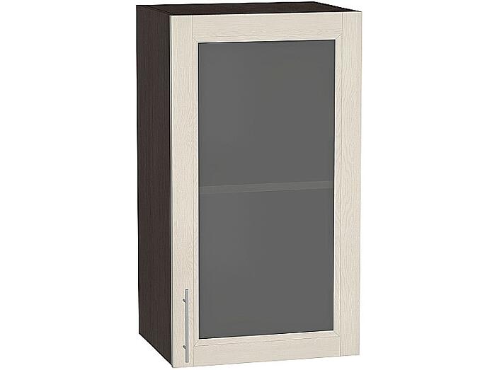 Шкаф верхний с 1-ой остекленной дверцей Сканди В 400 Cappuccino Softwood-Венге